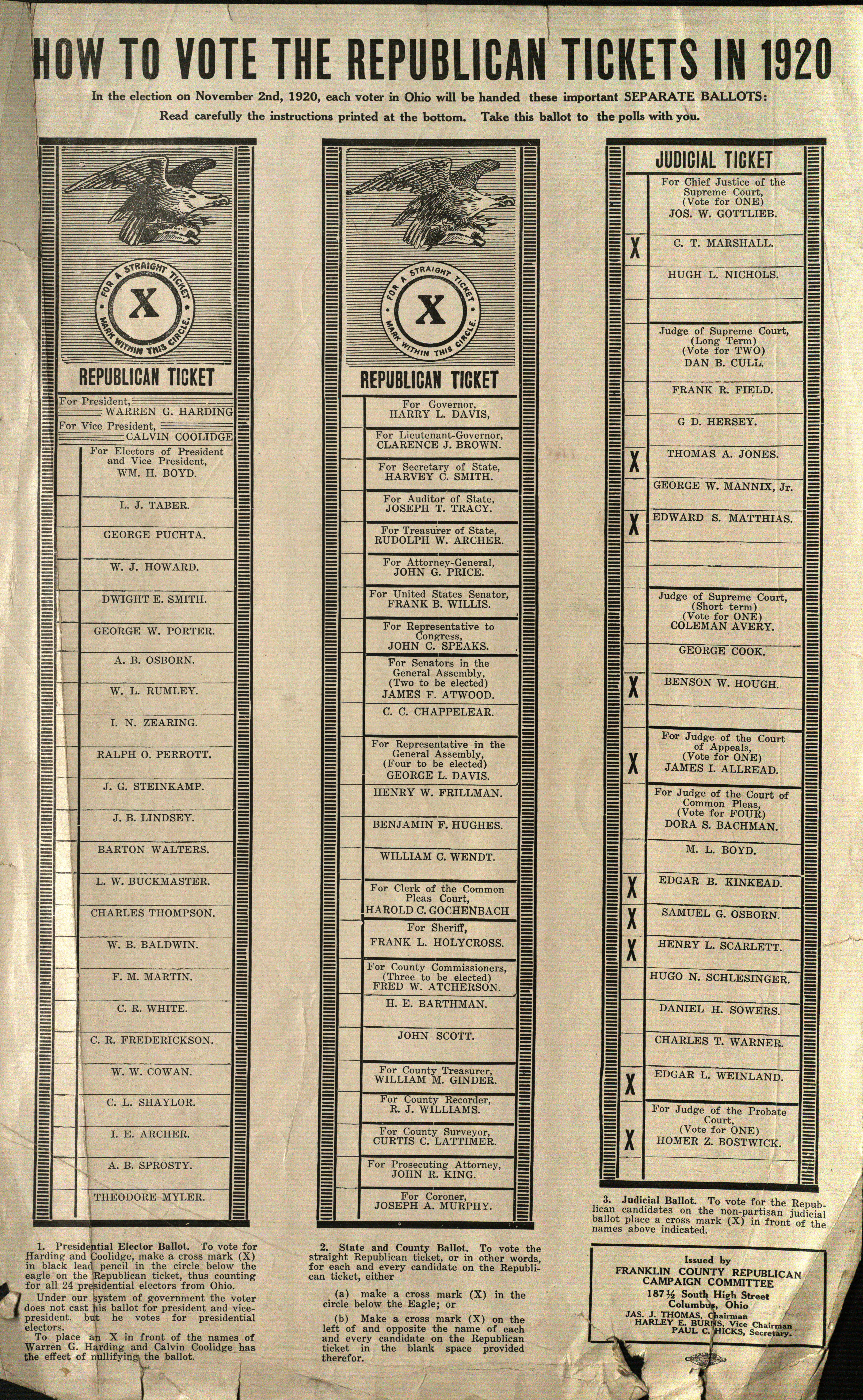 Sample Ballot, 1920