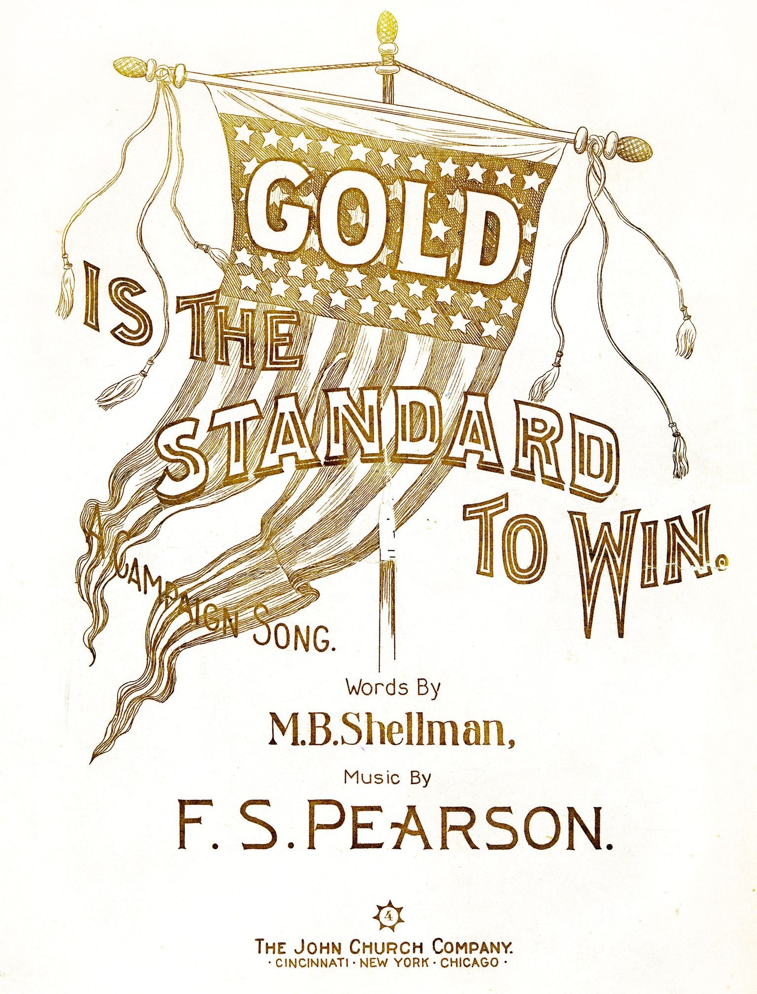 Sheet music for “Gold is the Standard to Win,” 1896